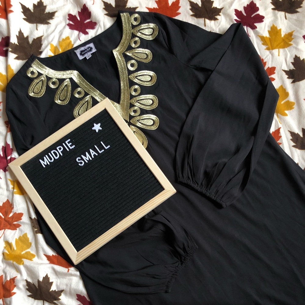⭐️Mudpie Black and Gold Tunic NEW